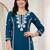 women ethnic motifs embroidered regular thread work kurta with trousers