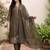 women ethnic motifs embroidered regular thread work cotton kurta with trousers & with dupatta