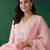 women ethnic motifs embroidered empire thread work liva kurta with trousers & with dupatta