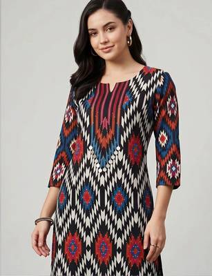 women printed regular cotton kurta with palazzos 6