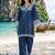 women ethnic motifs embroidered regular thread work linen kurta with trousers