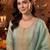 women ethnic motifs embroidered regular kurta with trousers & with dupatta
