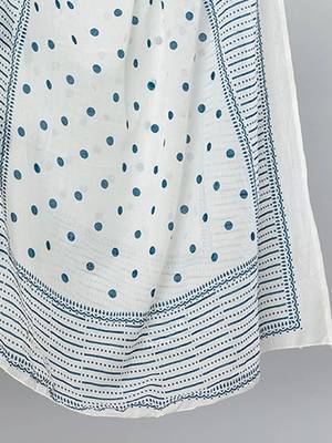 women printed regular cotton kurta with trousers & with dupatta 7