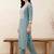 women ethnic motifs embroidered regular thread work kurta with trousers