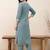 women ethnic motifs embroidered regular thread work kurta with trousers