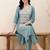 women ethnic motifs embroidered regular thread work kurta with trousers