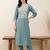 women ethnic motifs embroidered regular thread work kurta with trousers