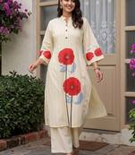 women floral printed regular cotton kurta with palazzos