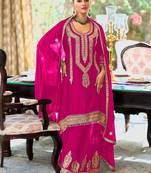 women ethnic motifs embroidered regular kurta with sharara & with dupatta