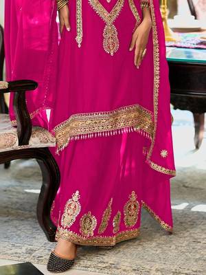 women ethnic motifs embroidered regular kurta with sharara & with dupatta 5