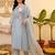 women ethnic motifs embroidered regular kurta with trousers & with dupatta