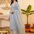 women ethnic motifs embroidered regular kurta with trousers & with dupatta