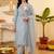 women ethnic motifs embroidered regular kurta with trousers & with dupatta