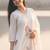 women ethnic motifs embroidered regular thread work cotton kurta with trousers & with dupatta