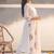 women ethnic motifs embroidered regular thread work cotton kurta with trousers & with dupatta