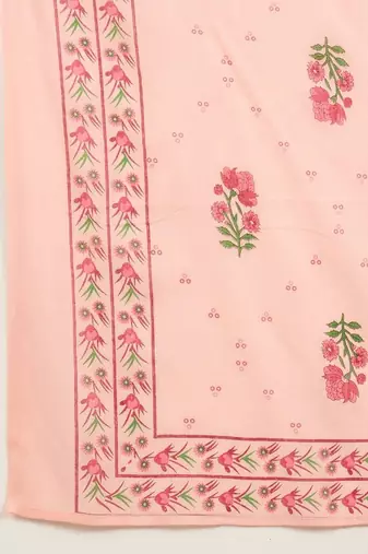 women floral printed regular cotton kurta with trousers & with dupatta
