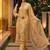 women ethnic motifs printed regular linen kurta with trousers & with dupatta