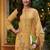 women ethnic motifs printed regular linen kurta with trousers & with dupatta