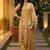 women ethnic motifs printed regular linen kurta with trousers & with dupatta