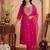 women ethnic motifs embroidered regular thread work kurta with trousers & with dupatta