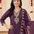 women ethnic motifs embroidered regular thread work kurta with trousers & with dupatta