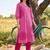 women printed regular cotton kurta with trousers