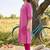 women printed regular cotton kurta with trousers