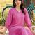 women printed regular cotton kurta with trousers