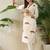 women animal printed regular thread work cotton kurta with trousers