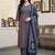 women ethnic motifs printed regular cotton kurta with trousers & with dupatta