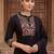 women ethnic motifs embroidered empire thread work cotton kurta with trousers & with dupatta