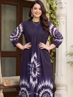 women dyed regular cotton kurta with trousers 2