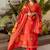 women ethnic motifs embroidered regular thread work kurta with palazzos & with dupatta