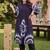 women dyed pleated cotton kurta with trousers