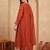 women ethnic motifs embroidered empire thread work kurta with trousers & with dupatta