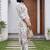 women floral printed regular cotton kurta with trousers