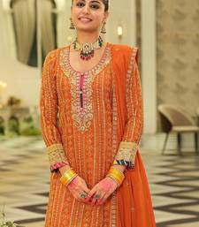 women ethnic motifs embroidered regular mirror work kurta & sharara & dupatta