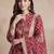 women floral printed angrakha cotton kurta with trousers & with dupatta