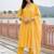 women ethnic motifs printed regular thread work kurta with trousers & with dupatta