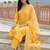 women ethnic motifs printed regular thread work kurta with trousers & with dupatta