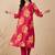 women floral printed regular cotton kurta with trousers