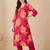 women floral printed regular cotton kurta with trousers