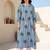 women printed regular cotton kurta with trousers