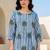 women printed regular cotton kurta with trousers