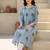 women printed regular cotton kurta with trousers