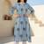women printed regular cotton kurta with trousers