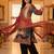 women ethnic motifs printed regular mirror work kurta with palazzos & with dupatta
