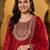women ethnic motifs embroidered regular thread work liva kurta with trousers & with dupatta