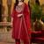 women ethnic motifs embroidered regular thread work liva kurta with trousers & with dupatta