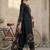 women ethnic motifs embroidered regular thread work cotton kurta with trousers & with dupatta